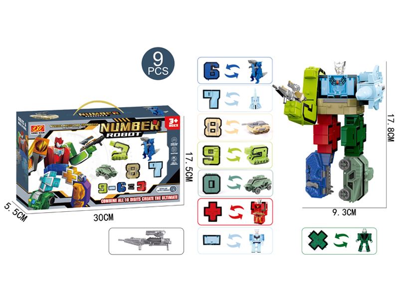 9Pcs Digital Deformation Toy