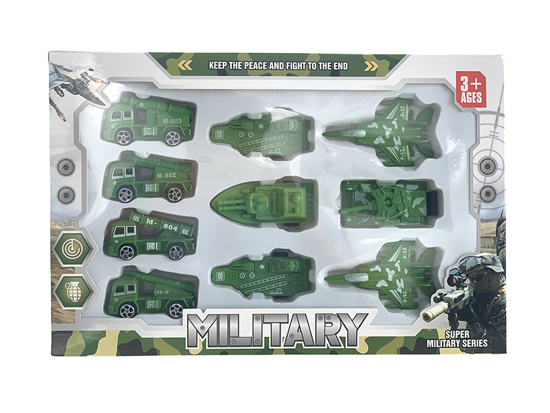 Pull Back Military Truck Set