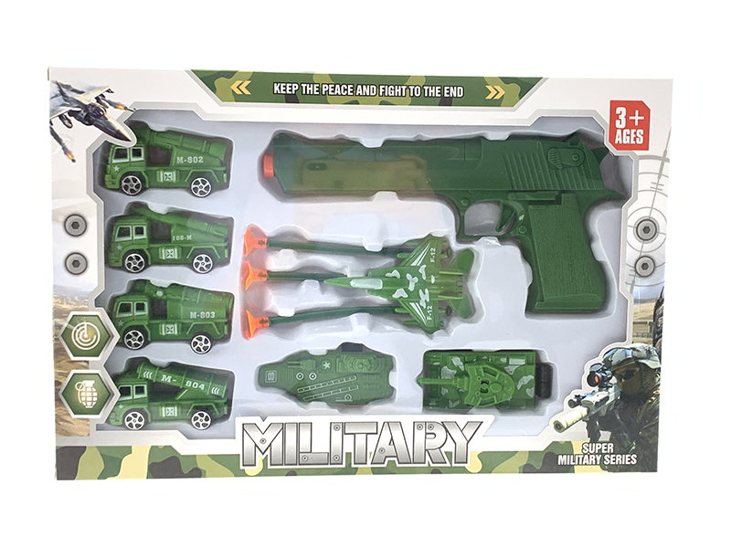 Pull Back Military Truck + Soft Bullet Gun
