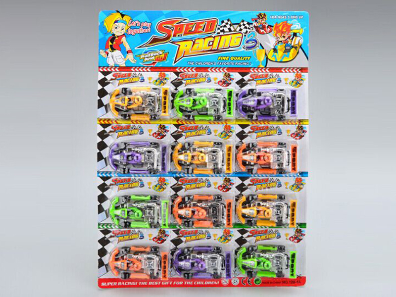 Solid Color Pull Back Karting 12pcs
