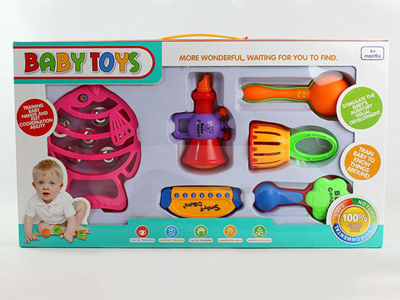 Fish Shaped Timbrel Rattle Set 6pcs