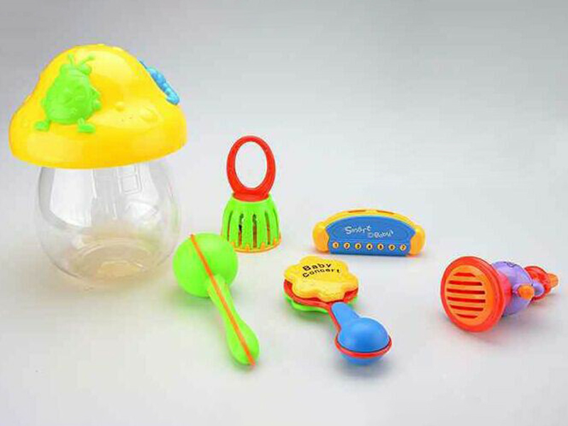 Mushroom Bottle Baby Rattle Set 5pcs