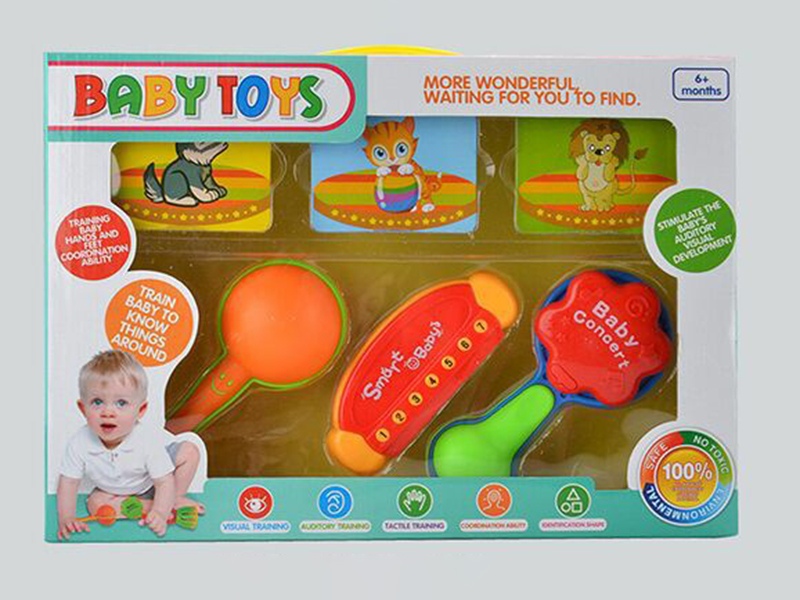 Sand Hammer,Harmonica,Hand Clapper + 12pcs Cards