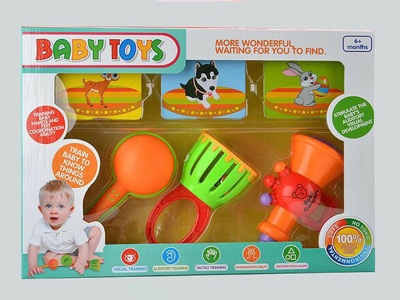 Sand Hammer,Hand Bell,Trumpet + 12pcs Cards