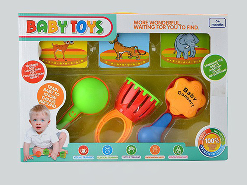 Sand Hammer,Hand Bell,Hand Clapper + 12 Cards