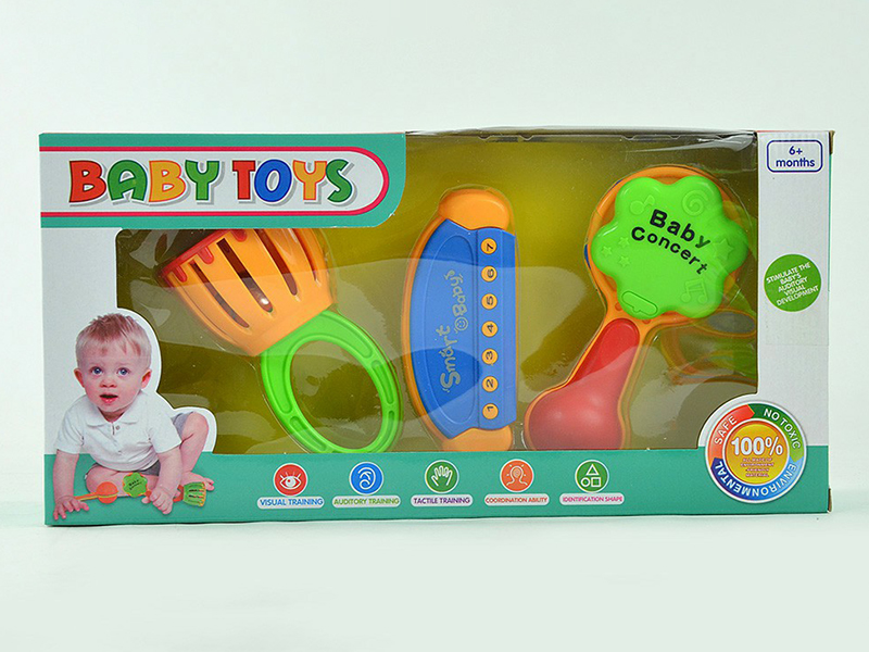 Hand Bell,Harmonica,Hand Clapper Combination