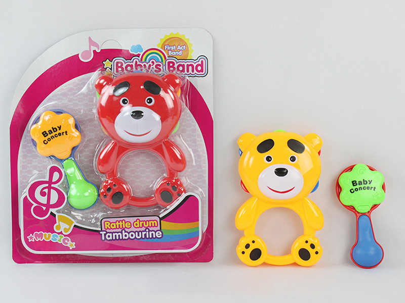 Cartoon Bear Tambourine + Hand Clapper