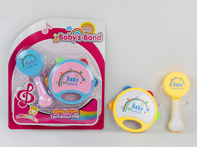 Round Tambourine + Rattle-Drum