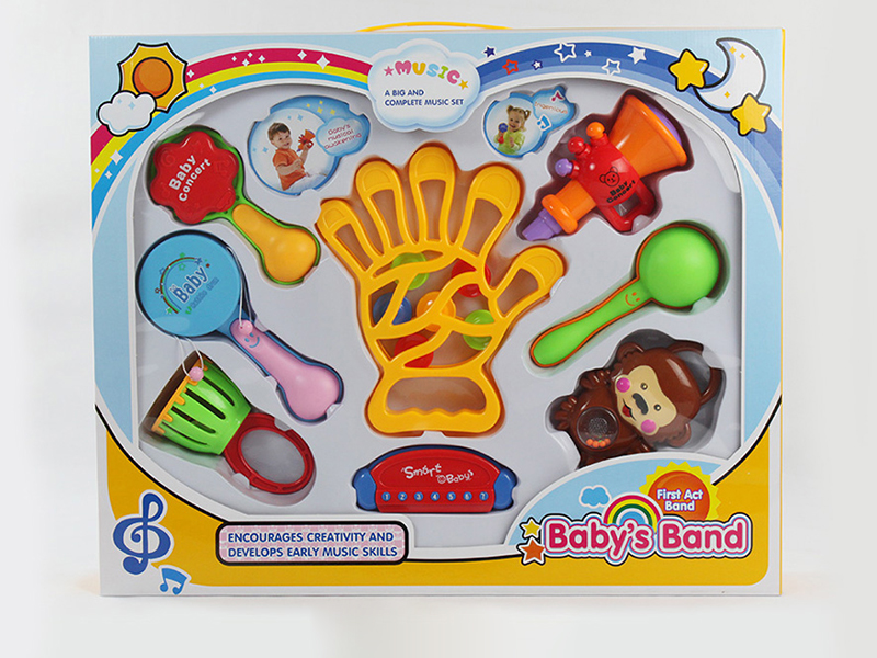 Hand Shape Timbrel Rattle Combination 8PCS