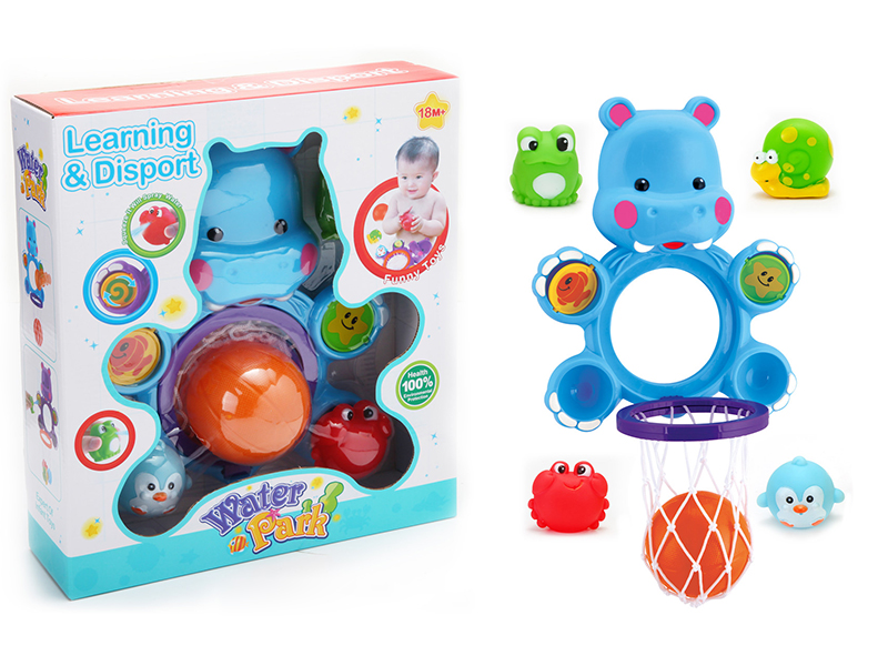 Hippo Basketball Hoop Bath Set
