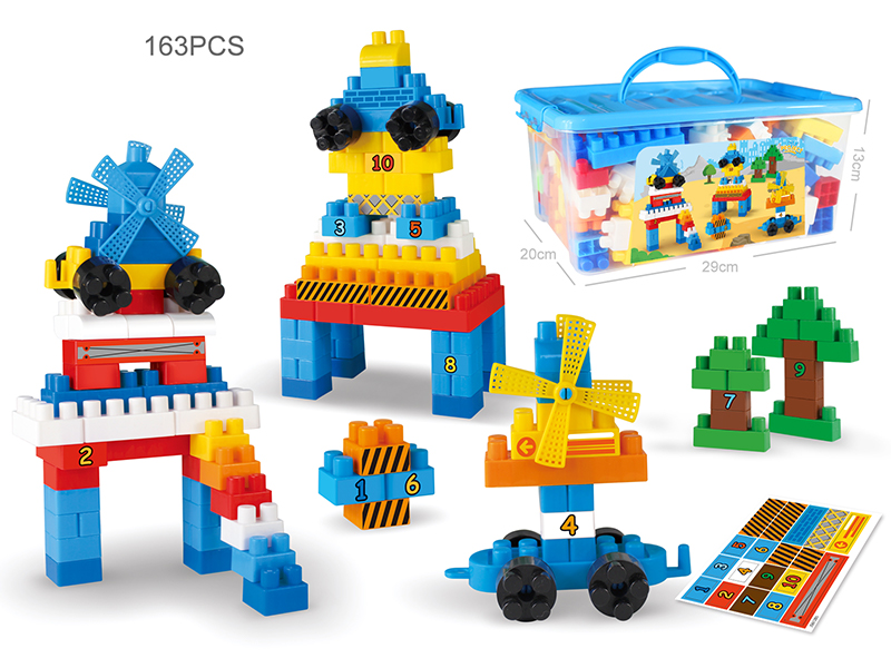 163Pcs Robot Castle Digital Building Blocks