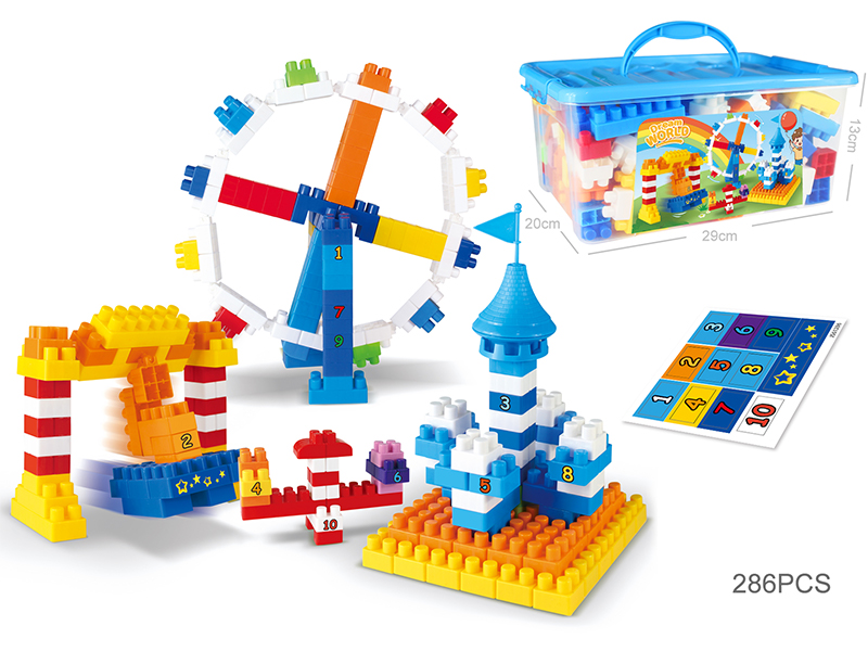 286Pcs Castle Amusement Park Digital Building Blocks