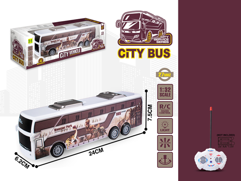 1:32 4Ch R/C Dinosaur Bus With Light