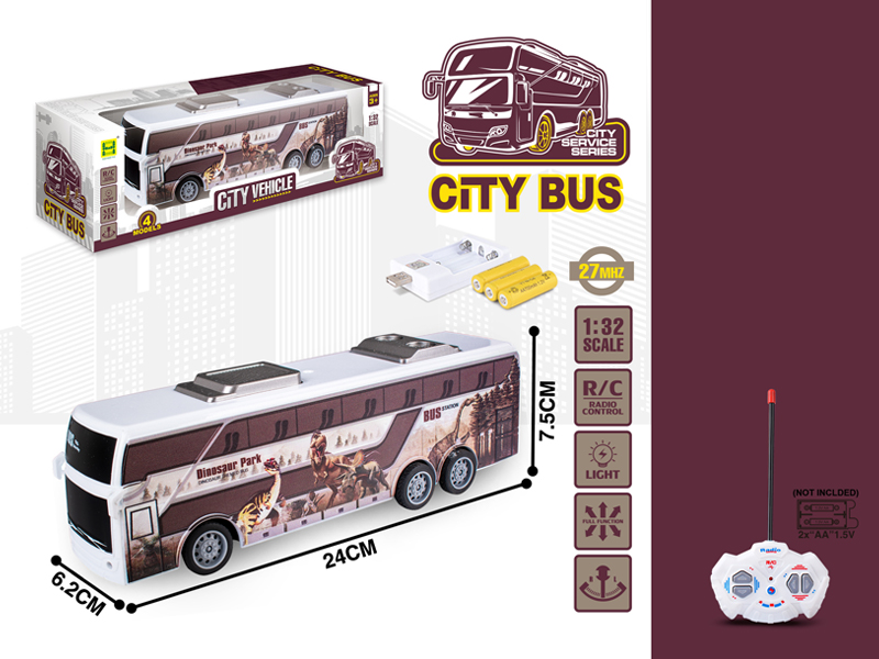 1:32 4Ch R/C Dinosaur Bus With Light