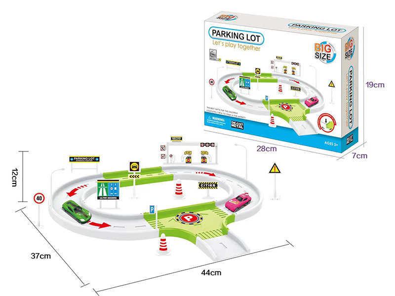 Alloy Racing Car Track Parking Lot
