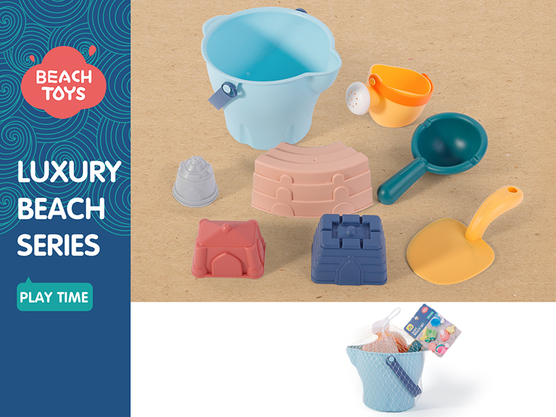 Soft Plastic Sand Bucket Set 8pcs