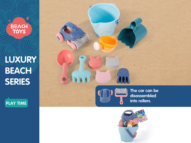 Soft Plastic Sand Bucket Set 10pcs