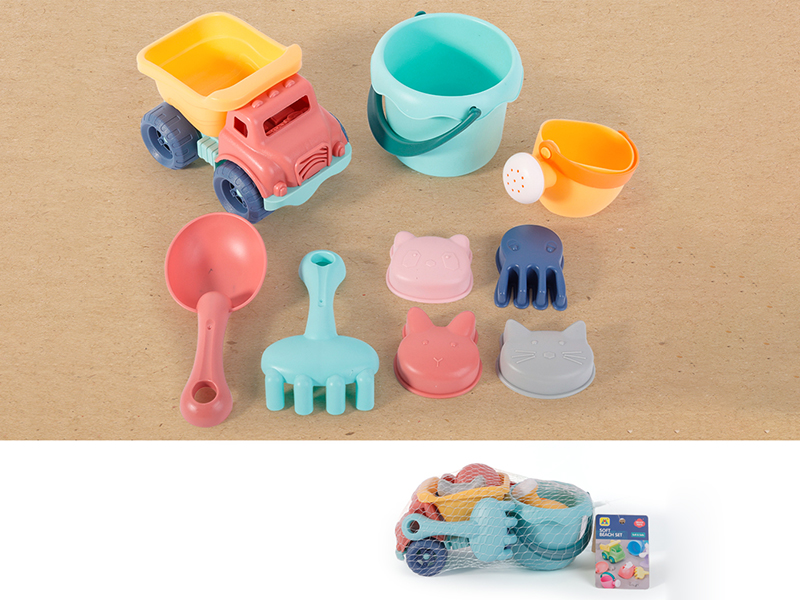 Soft Plastic Beach Car Set 9pcs