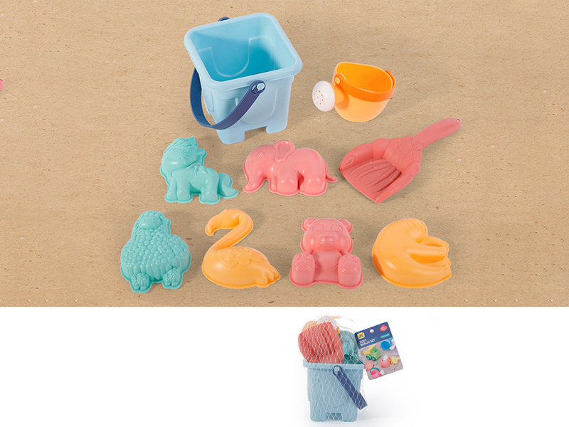 Soft Plastic Sand Bucket Set 9pcs
