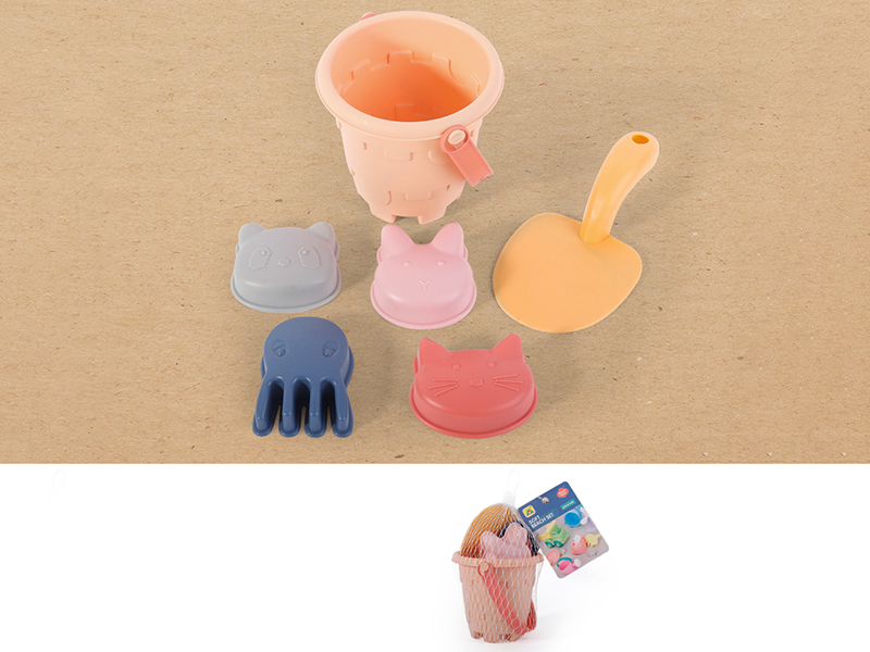 Soft Plastic Sand Bucket Set 6pcs