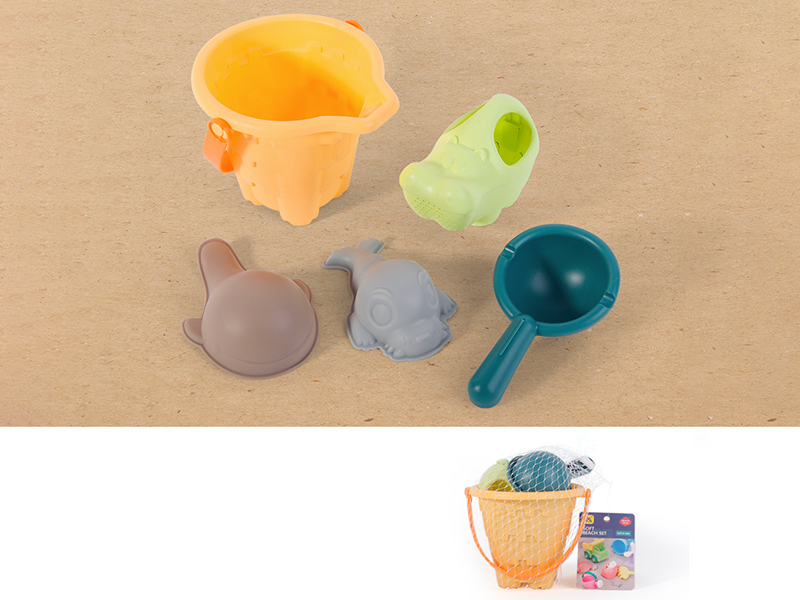 Soft Plastic Sand Bucket Set 5pcs