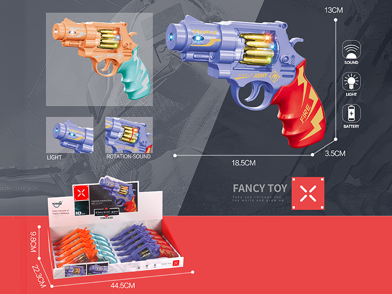 Electric Revolver With Light And Music 10pcs