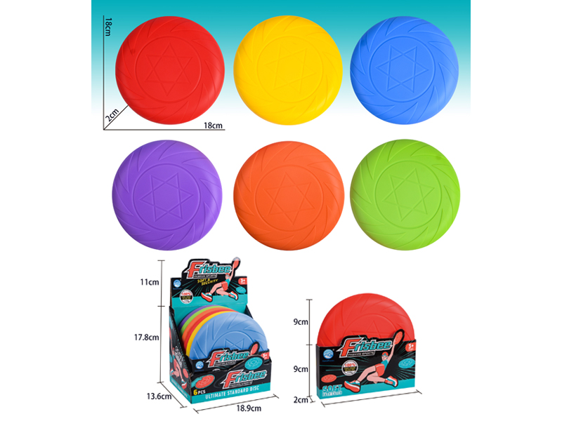 6PCS Large Silicone Frisbee Toy