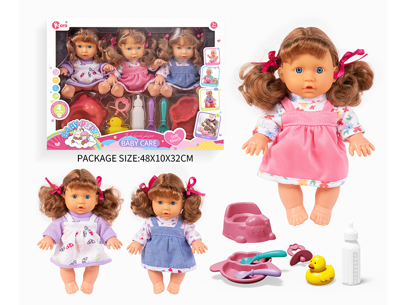 3Pcs Large Girl Doll Set With 4 Sound