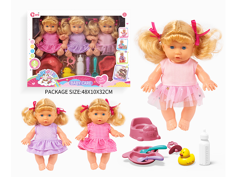 3Pcs Large Girl Doll Set With 4 Sound