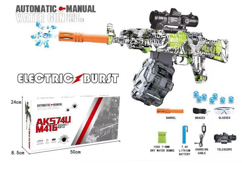 Automatic Manual Dual Function AKS74U Water Bullet Gun