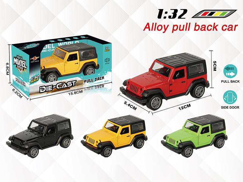 1:32 Wrangler Pull Back Alloy Open Door Car