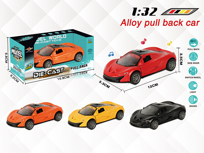 1:32 Mclaren Pull Back Alloy Open Door Car With Light And Music