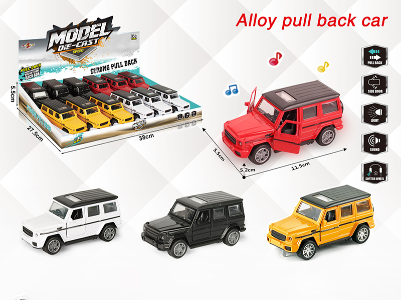 1:32 Benz G550 Pull Back Alloy Open Door Car With Light And Music(12PCS)