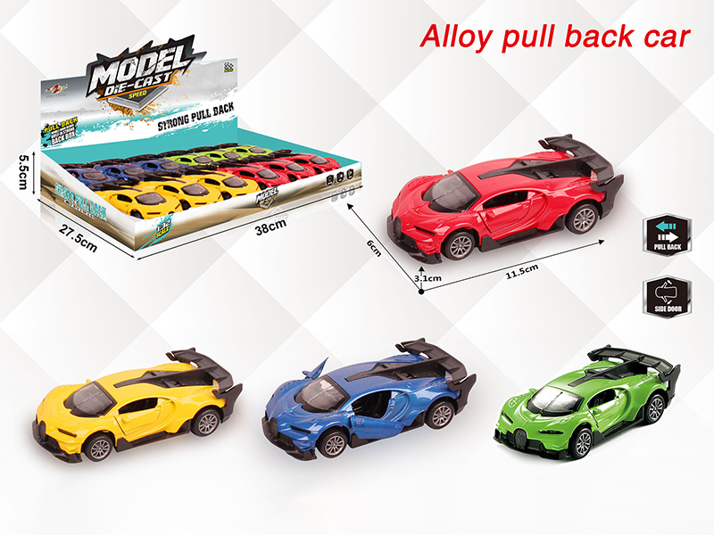 1:32 Bugatti Pull Back Alloy Open Door Car(12PCS)