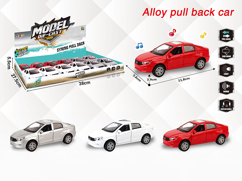 1:32 Pull Back Alloy Russian Wagon With Light And Music,Can Open The Doors 12PCS