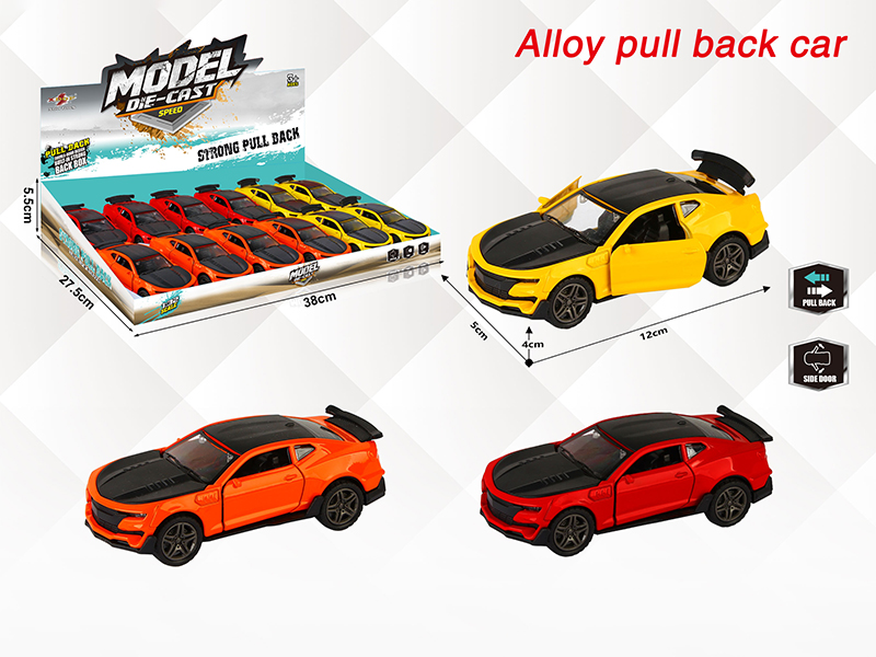 1:32 Chevrolet Camaro Pull Back Alloy Open Door Car 12PCS