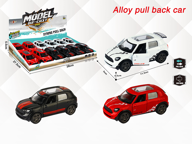 1:32 BMW Mini Cooper Pull Back Alloy Open Door Car 12PCS