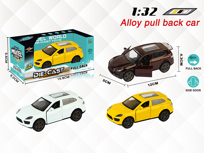 1:32 Porsche Cayenne Pull Back Alloy Car(3 Doors Open)