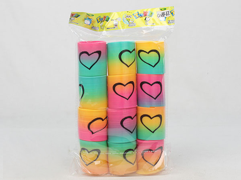 12pcs Heart-Shaped Pattern Rainbow Circle
