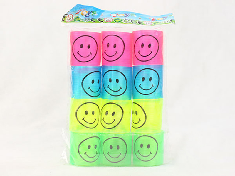 12pcs Smile Face Pattern Transparent Rainbow Circle