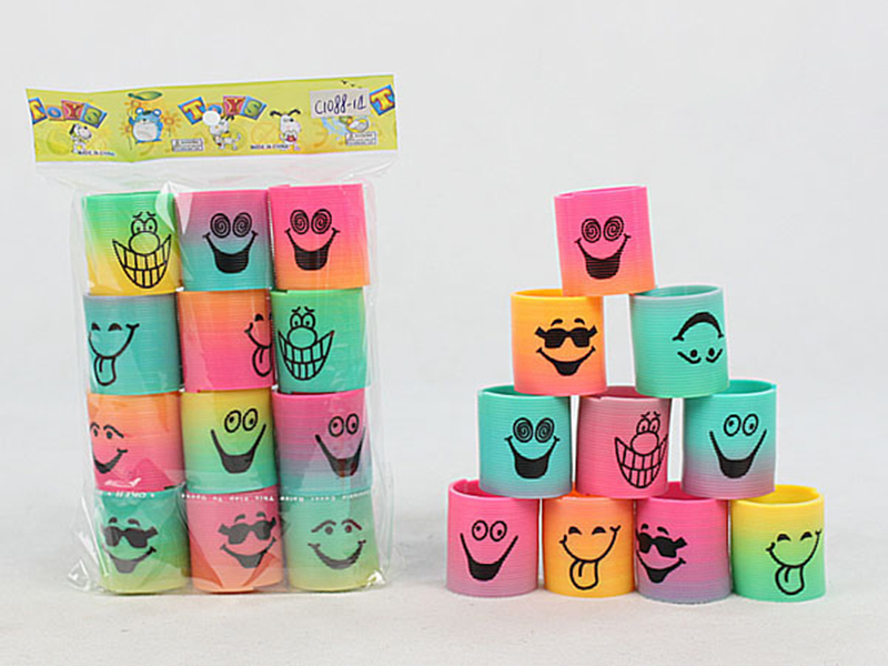 12pcs Expression Face Rainbow Circle