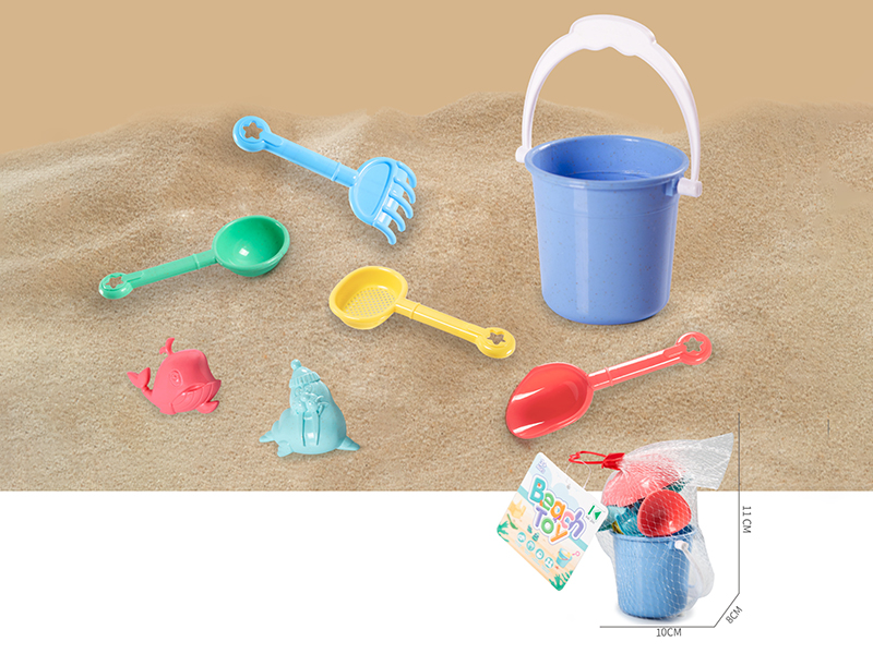 Wheat Straw Materials Sand Bucket Set(7PCS)