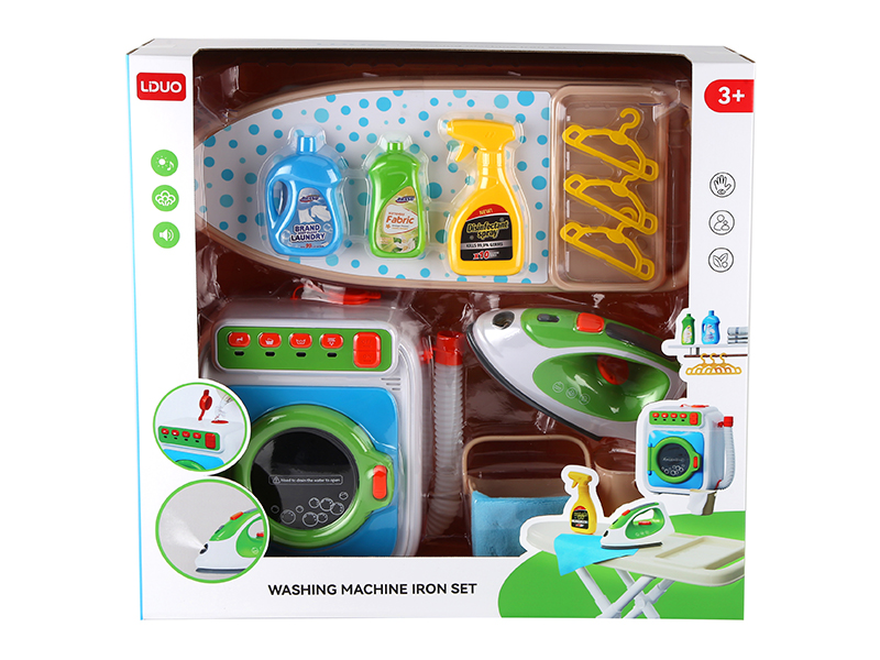 Simulated Electric Washing Machine With Light And Sound + Iron