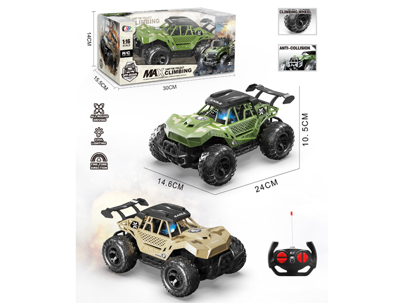 1:16 4Ch R/C Military Off-Road Vehicle With Light