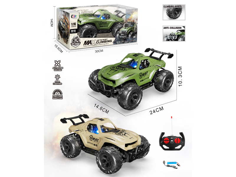 1:16 4Ch R/C Military Off-Road Vehicle With Light