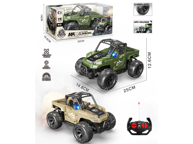1:16 4Ch R/C Military Pickup Off-Road Vehicle With Light