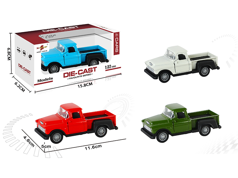 1:32 Open Doors Alloy Pull Back Classic Car Pickup