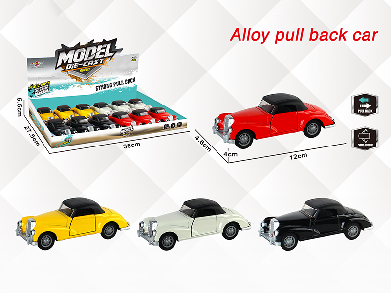 1:32 Benz Open Doors Alloy Pull Back Vintage Car(12PCS)