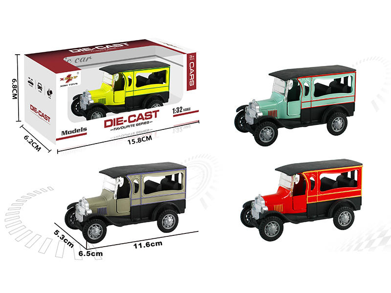 1:32 Open Doors Alloy Pull Back Vintage Car