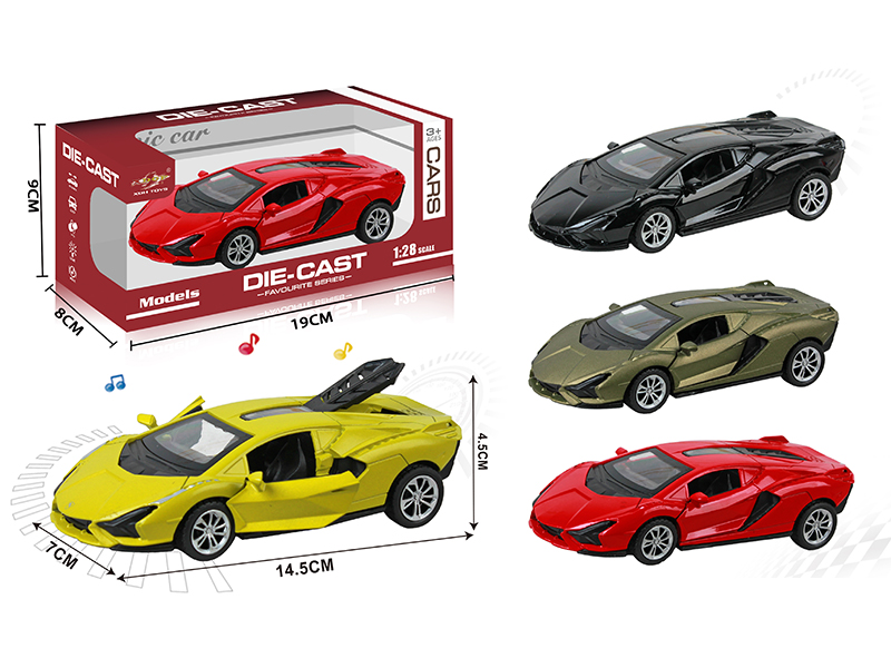 1:28 Lamborghini Veneno Open Doors Alloy Pull Back Car With Light And Music